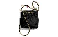 CHANEL 22Bag Lambskin Bucket Bag Crossbody Bag Shoulder Bag Small Size Women's Black