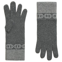 HERMES Cashmere Knit Gloves Women's Gray