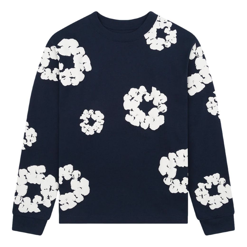 Denim Tears Cotton Wreath Long Sleeves T-Shirt 'Navy' DT-048