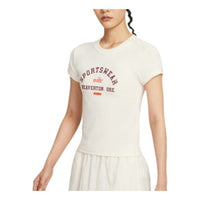 (WMNS) Nike Sportswear Phoenix Slim Short Sleeve T-Shirt 'Pale Ivory' HV4975-110