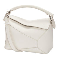 LOEWE Puzzle Soft Grain Calfskin Shoulder Bag, Crossbody Bag, Handbag Trumpets Women's White
