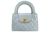 CHANEL Shiny Calfskin Crossbody One Shoulder Handbags Mini Women's Mint Blue Green