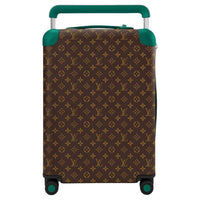 LOUIS VUITTON Leather Trim Trolley Bag Unisex Green & Brown