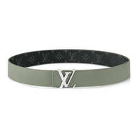 LOUIS VUITTON Leather Leather Belts Unisex Gray 4cm