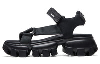 PRADA Sporty Woven Nylon Tape Sandals 'Black' Women's