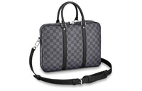 LOUIS VUITTON Canvas Briefcase, Laptop Bag, Shoulder Bag, Crossbody Bag, Handbag Small Size Men's Black