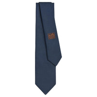 HERMES Mulberry Silk Ties Men's Blue