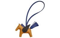 HERMES Cow Leather Pendants Unisex Brown/Blue