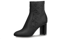 LOUIS VUITTON Silhouette 8cm Heeled Boots 'Black Monogram' Women's