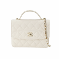 CHANEL Grain Calfskin Shoulder Bag, Crossbody Bag, Handbag Women's Ecru