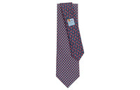 HERMES Ties Men Marine Blue/Sky Blue/Red