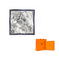 HERMES Silk Scarves Women's Navy