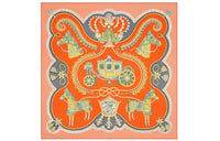 HERMES Silk Scarves Women's Orange