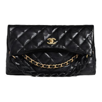CHANEL Cow Leather Shoulder Bag Women's Black