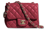 CHANEL Classic Flap CF Lambskin Shoulder Bag Crossbody Bag Mini Women's Burgundy