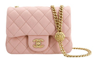 CHANEL Sheepskin Chain Bag Crossbody Bag Shoulder Bag Women's Pink