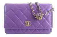 CHANEL 22SS Lambskin Wealth Bag Shoulder Bag Crossbody Bag Women's Purple