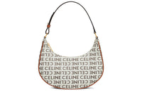 CELINE Cow Leather With Fabric Handbag, Shoulder Bag Women's Light Umber
