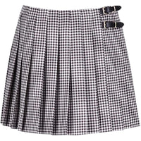 MIU MIU Plaid Pleated Mini Skirt
