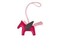 HERMES Leather Pendants Unisex Rose Red & Cherry Blossom Pink & Ebony