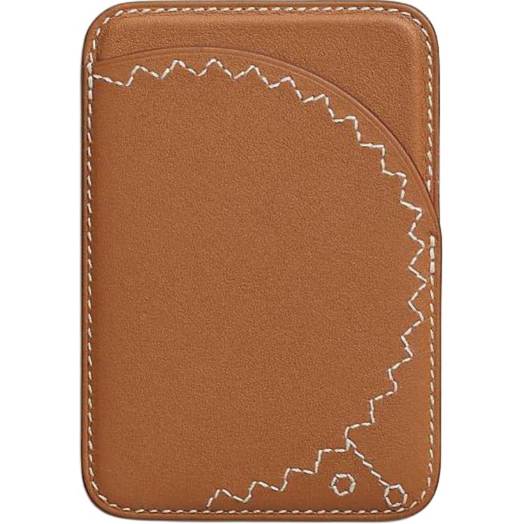 HERMES Leather Material Front With Card Slot Phone Case, Magnetic Card Holder Compatibility With IPhone Luxury