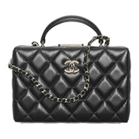CHANEL Sheepskin Box Bag, Shoulder Bag, Crossbody Bag, Handbag Small Size Women's Black