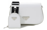 PRADA Leather Crossbody Bag, Shoulder Bag Women's White