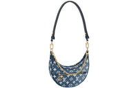 LOUIS VUITTON Loop Baguette Handbag Denim Jacquard Navy Blue