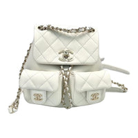 CHANEL Duma 24A Calfskin Small Backpack Women's White