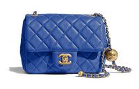 CHANEL Classic Flap CF Lambskin Shoulder Bag Crossbody Bag Blue