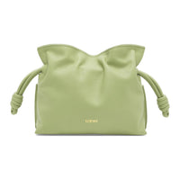 LOEWE Flamenco Nappa Cow Leather One Shoulder Crossbody Clutch Mini Women's Light Pear