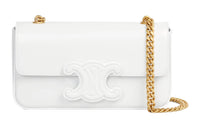CELINE Triomphe Cow Leather Portable Crossbody Bag Shoulder Bag Women's White