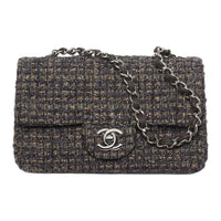 CHANEL Wool Crossbody Bag Shoulder Bag Mini Women's Brown & Black & Maroon & Light Blue