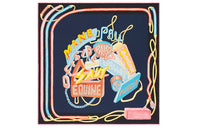 HERMES Silk Scarves Women's Dark Purple
