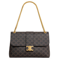 CELINE Large VICTOIRE Bag In Triomphe Canvas Women's Brown