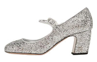 MIU MIU Chunky Heel Mary Jane Shoes Women's Silver
