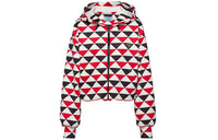 PRADA Diamond Print Triangle Logo Coat 'Navy/Red/White'