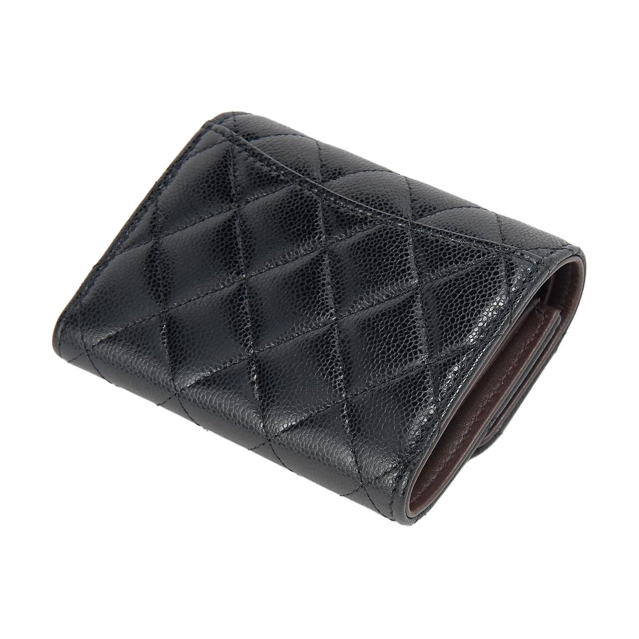 CHANEL Classic Small Flap Tri fold Wallet Black AP0229