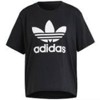 (WMNS) adidas Adicolor Trefoil Boxy T-Shirt Asia Sizing 'Black White' IU2422