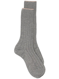 Brunello Cucinelli Ribbed-Knit Ankle Socks