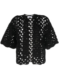 Brunello Cucinelli Open-Knit Short-Sleeved Cardigan