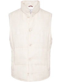 Brunello Cucinelli High-Neck Linen-Blend Gilet