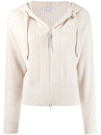 Brunello Cucinelli Ribbed Knit Hooded Cardigan