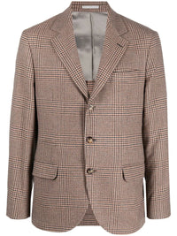Brunello Cucinelli Houndstooth-Print Single-Breasted Blazer