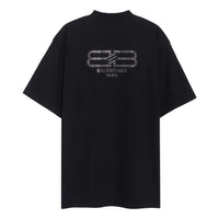 Balenciaga BB Paris Strass T-shirt Medium Fit 'Black Faded' 739784TOVU81055