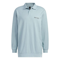 adidas Verbiage Long Sleeve Polo Shirts 'Teal' IK3509