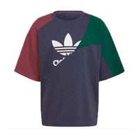adidas originals Bld Cb Tee Colorblock Round Neck Splicing Sports Short Sleeve Multicolor HC4497