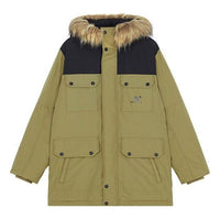 New Balance Warm Hooded Down Jacket 'Olive Green Black' AMJ13329-OV