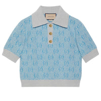 (WMNS) Gucci GG Wool Jacquard Polo 'Light Blue' 773631-XKDK5-4576