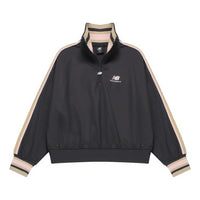(WMNS) New Balance Half Zip Sweatshirt 'Black Beige' AWT23561-PHM